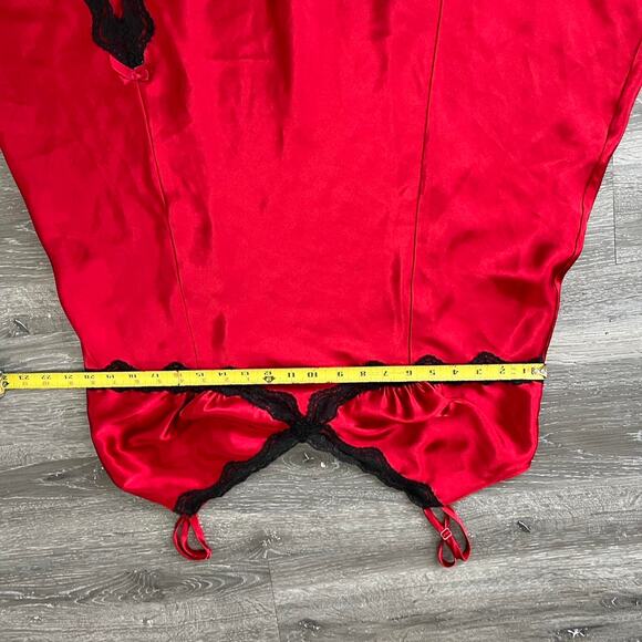 Vintage Y2K Red Satin Lace Slip Dress by Cacique size 14/16 - Picture 5 of 5